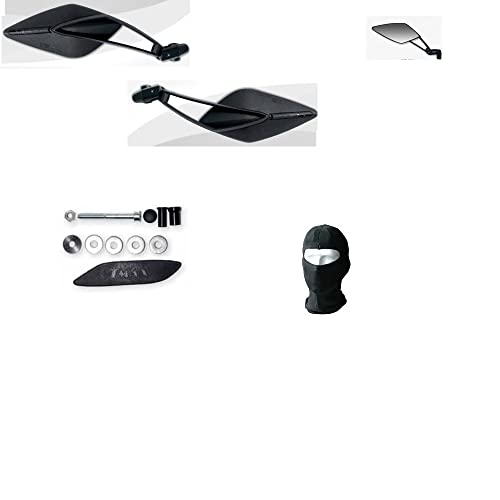 Compatible con Yamaha T-Max 530 ABS 2012-2017 Par de espejos de manillar Viper 8 Far 7340 + 7341 + Kit de montaje específico G18BB7047D+S Retrovisor homologado de aluminio