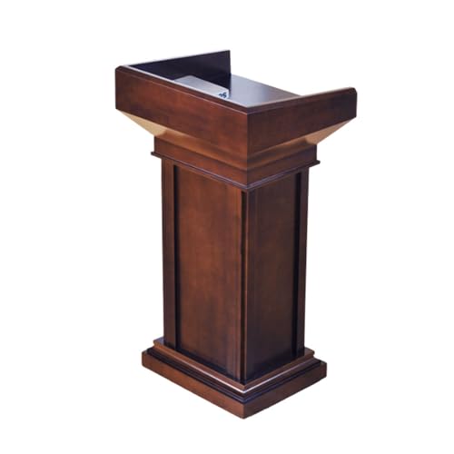 BGEDL Modern Classic Wood Lectern, Sophisticated Podium Stand, Multifunctional Practical Speaker's Podium, Waterproof, Floor Standing Presentation Desk for Political Debate Event Lecture