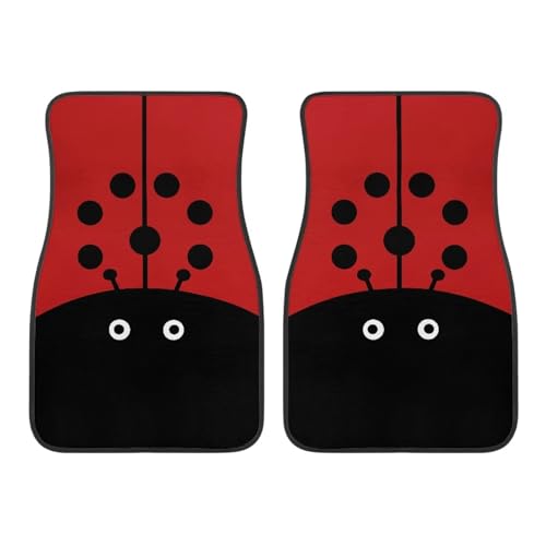 KEIAHUAN Red Ladybug Car Floor Mats for Auto Van Truck SUV 2-Piece Heavy Duty Car Floor Mats Carpet Front Seat Only All Weather Protection Auto Carpet for Women