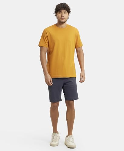 Image of Jockey AM12 Men's Super Combed Cotton Straight Fit Solid Shorts with Side Pockets