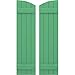 Ekena Millwork ARW101BE414X52LPH Americraft Four 2 Exterior Real Wood Joined Board-n-Batten Shutters w/Elliptical Top (Per Pair), 14"W x 52"H, Lily Pads