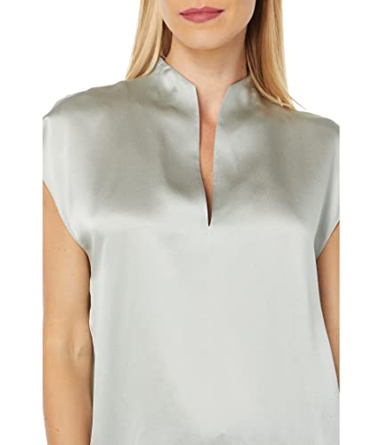 Vince Women's Cap Slv Slit Nk Blouse, Mint Stone #TOP2
