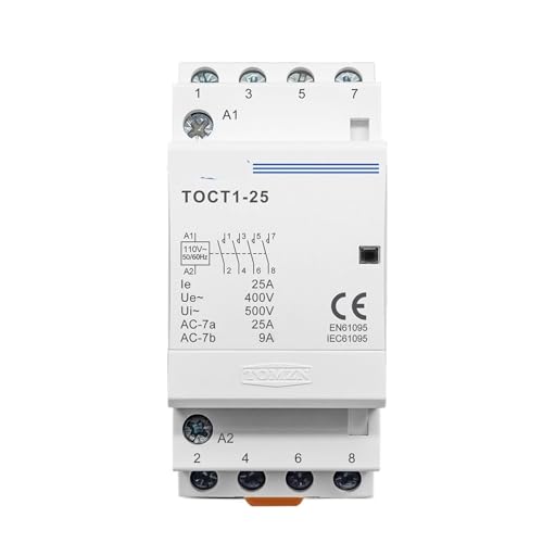 Contacteur modulaire TOCT1 résout les coupures de charge 25A 110V 2NO 2NC domestique