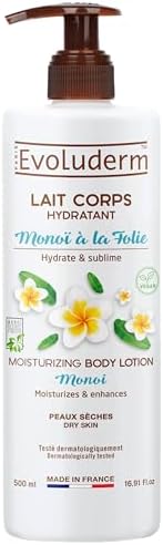 Evoluderm Moisturizing Monoi a la Folie Body Lotion | Hydrates & Enchances Dry Skin | Vegan & Paraben Free 500 ml