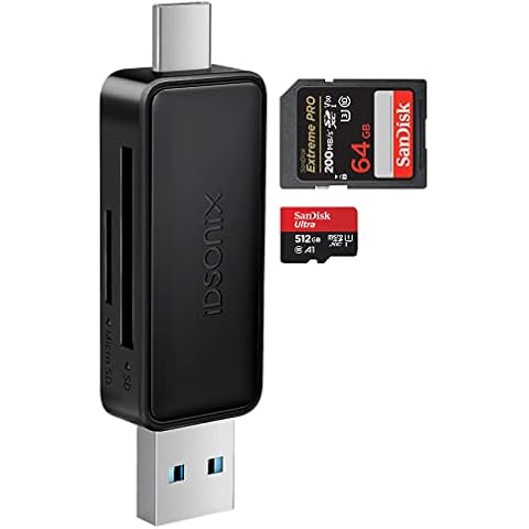 External Memory Card Readers 2-in-1 - iDsonix USB Card Reader 2.0, USB Type C/A XD Card Reader OTG Adapter for MacBook, iPad Pro 2021, iPad Air 5, Huawei P30/P20/P10/Mate 20/10 and More Cover