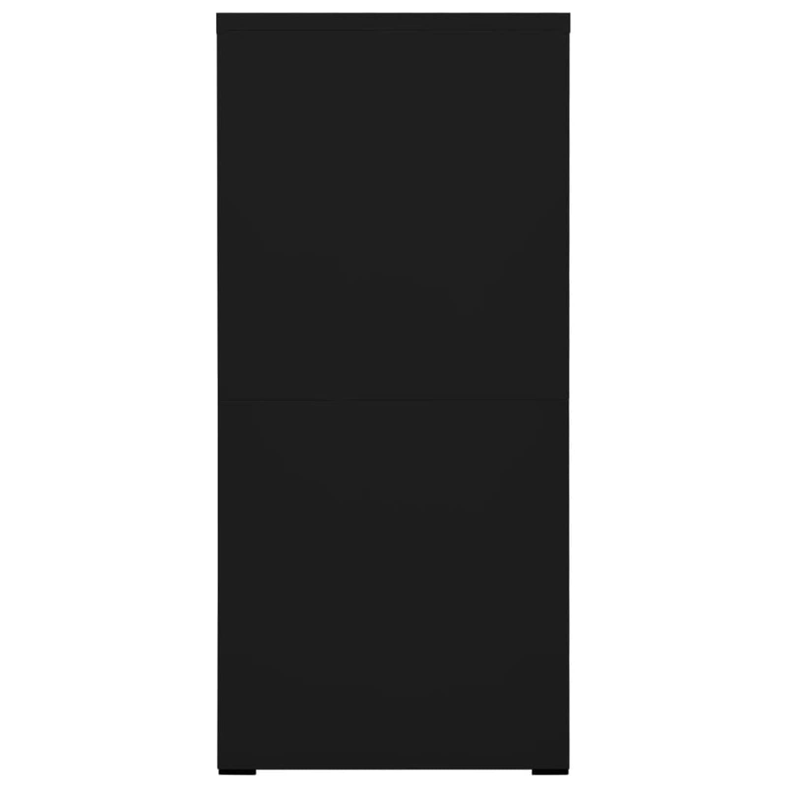 Schedario Nero 46x62x133 cm in Acciaio,Cassettiera,Mobiletto da Ufficio con Serratura,Regolabile per Cartelle Sospese,Superficie Testurizzata,per Ufficio,Studio