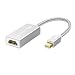 ivanky Mini DisplayPort to HDMI Adapter [Super Slim, Aluminum Shell, Nylon Braided] Thunderbolt to HDMI Adapter for MacBook Air/Pro, Microsoft Surface Pro/Dock, Monitor, Projector and More - Silver