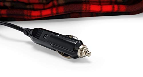 Camco Polar Fleece Heated Blanket - Power Cord Plugs Into 12V Vehicle Power Outlet | Great For Cold Weather, Traveling, Or Emergencies - Plaid Red (42897), 59" X 43" #TOP3