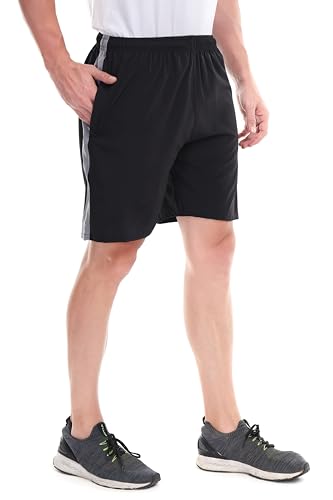 Image of BLUE STAR SHARK Men's Solid Casual Shorts | Quick-Dry Lightweight Gym Shorts with Pockets | Ideal for Running, Sports, Training, Workout, and Everyday Wear