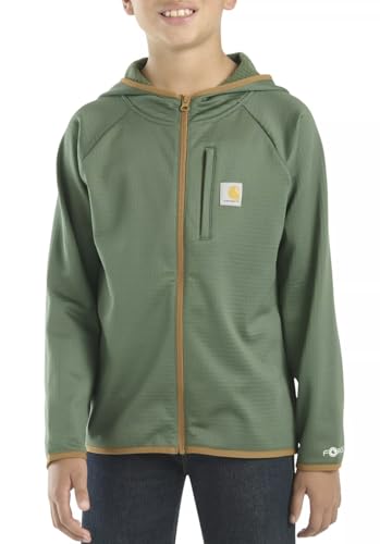 Carhartt Kid's CA8586 Force® Long-Sleeve Full Zip Sweatshirt - Youth Big Boys Medium 10/12 - Cilantro Green2
