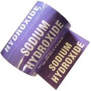 Cinta SODIUM HYDROXIDE para identificación de tuberías interiores de 144 mm