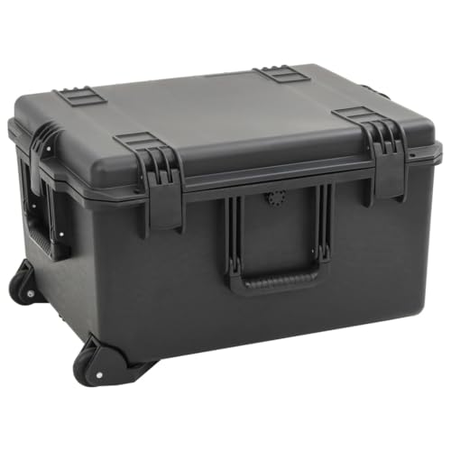 vidaXL Portable Flight Case, Hard Case with Handle and Foam, Lockable Tool Box for Transportation Travelling, Black 24.6