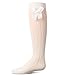 MeMoi Girls' Crochet Bow Cotton Blend Knee High Sock Winter White 10