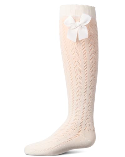 MeMoi Girls' Crochet Bow Cotton Blend Knee High Sock2