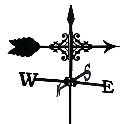 Guomipai Girouette métal Girouette avec indicateur de Direction du Vent Ornement Animal, Support en métal extérieur Ferme Girouette Girouette Outils de Mesure du Vent de Jardin (Color : Arrow)