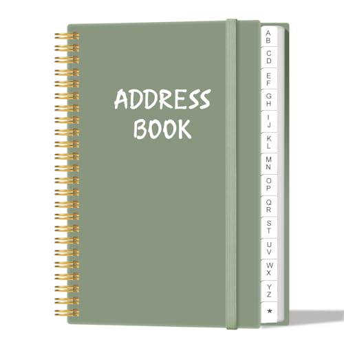 Address Book with Alphabetical Tabs - Telephone & Address Book with Address Contacts, Special Date, Phone, Birthday & Internet Login Password for Home and Office, 4.3" x 6.2", Green