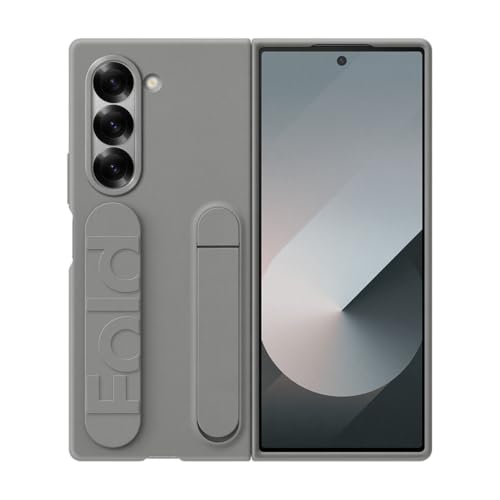 Samsung Galaxy Z Fold6 Coque en Silicone avec Support Gris