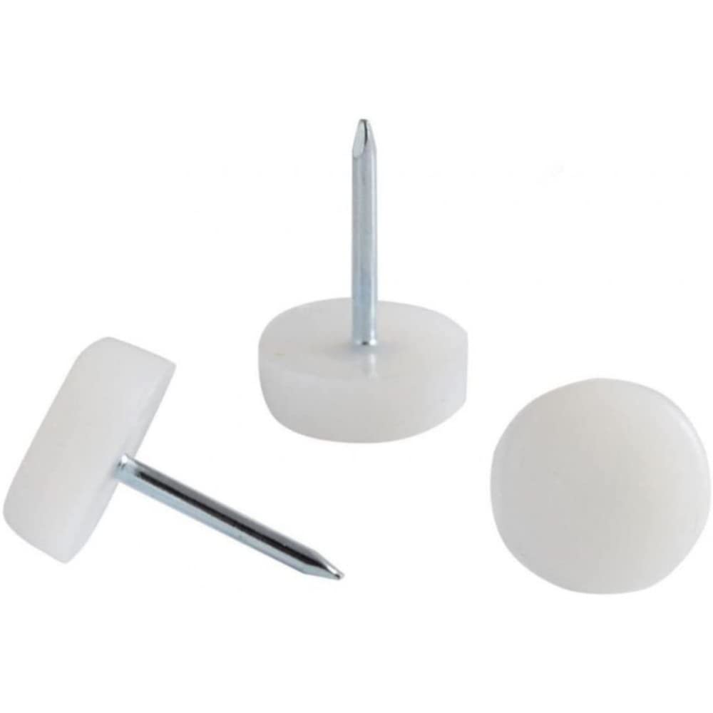 KNP Nylon Furniture Bottom Nail Bush, White - 20pcs. Nail bush into legs on tables or chairs, can make furniture moves smoothly over almost any surface,reducing noise.