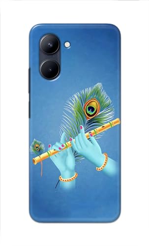 Image of PRINTFIDAA Plastic Printed Hard Back Cover Case For Realme C33 Back Cover (Flute In Krishna Hands) -112, Multicolor