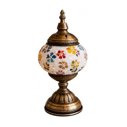 Turkish Style Table Lamp Multifunctional Portable Turkish Mosaic Table Lamp with Tools USB Powered Bedside Lamps for Home Living Room Bedroom Decor (C)
