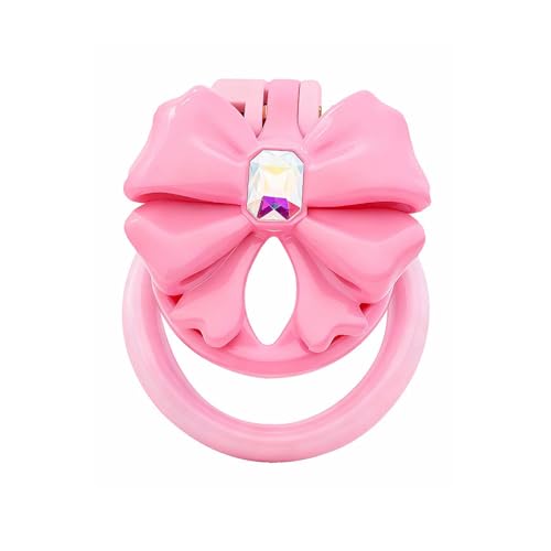 KKSEXY 男の娘用貞操帯 ピンク蝶結び貞操体 可愛貞操ロック フラット貞操装置 コスプレ 中空尿道プラグ付き貞操具 逃げることを防ぐ貞操ケージＳＭグッズ - 画像2