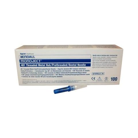 Monoject 401 Metal Hub Disposable, Color-Coded Needles, 100/Box Cover