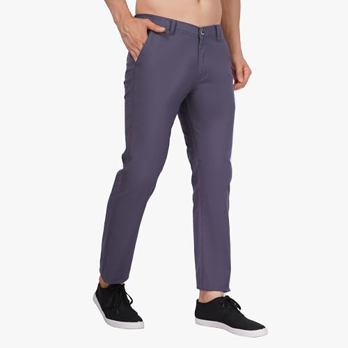 Image of Men's Regular Fit Linen Trousers | Slim Fit Lightweight Casual Pants | Stylish Dress Pants for Office or Travel | Premium Luxury Linen Trouser Pant with Breathable Comfort