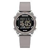 NAVIFORCE Orologio sportivo digitale impermeabile con cronometro, sveglia, 12/24 ore, segnale orario orario e funzione snooze, cinturino in silicone da donna, Grigio, Sportivo