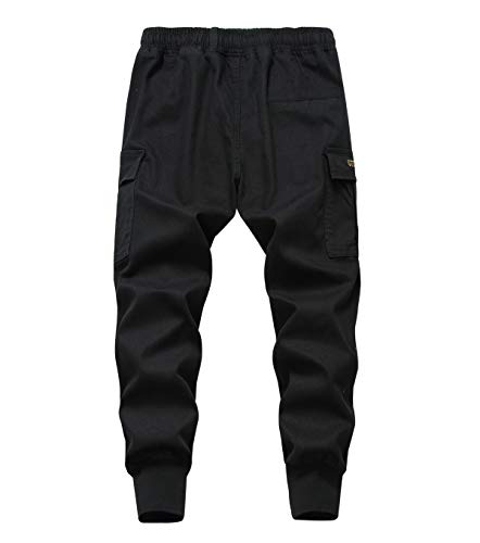 TLAENSON Boys Joggers Cargo Pants for Kids Drawstring Elastic Waist Cotton Twill Jogging School Pant2