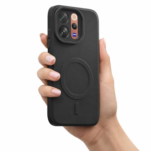 Image of Back Cover Compatible with Vivo V70 5G | MagFit Ring Design (Non-Magnetic) | Shockproof Case | Anti-Slip Grip | Raised Camera Edges | Slim Protective Case for Vivo V70 5G (Matte Black)