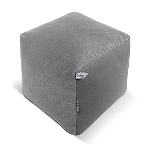 HAPPERS Puff con Relleno Incluido Tex Cuadrado Gris