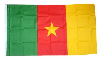 FahnenMax Drapeau du Cameroun neuf 150 x 250 cm DRAPEAUX Drapeaux