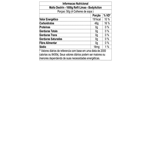 Maltodextrina (1Kg) - Sabor Limão, Body Action