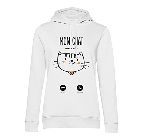 Sweat à capuche mon chat m'appelle chaton animaux mignon pull molletonné pour l'hiver