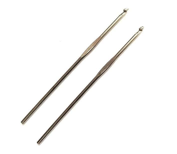 Syaladeu Stainless Steel 13cm Crochet Knitting Needle (Kiroshiya/Krosiya) for Craft & Woolen Cloths Pack of 2 (Size No-10)-image-25
