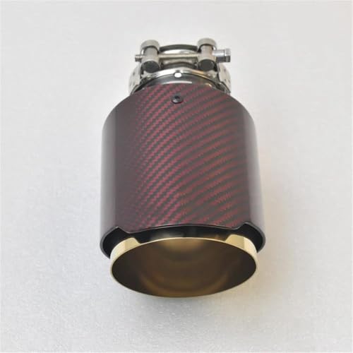 Embout d'échappement universel en carbone rouge et acier inoxydable look sport luxe