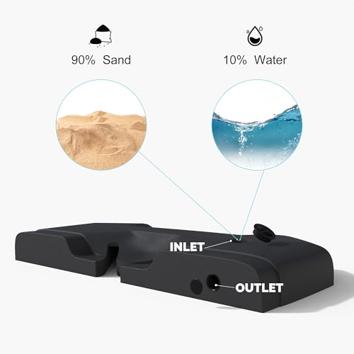 PURPLE LEAF Patio Umbrella Base SBL4090 Water &Sand Filled Weighted Base Outdoor Umbrella Base for Offset Cantilever Umbrella 200 Lbs