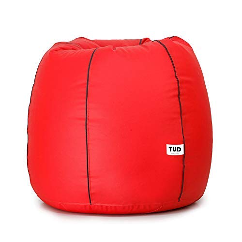 Image of TUD Classic XL Bean Bag Filled (with Beans) Colour - Red with Black Piping