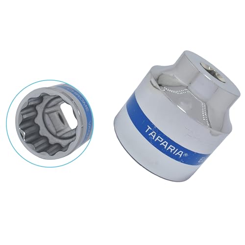 Image of TAPARIA Socket made of Chrome Vanadium Steel 6 Point Deep /Long Socket (Silver), C60 of 3 /4 inch (19mm) Square drive size, Suitable for Automobile, Industrial, Fabrication, Professional & Home Use