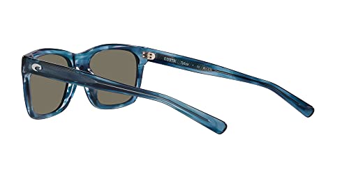 Costa Del Mar Men's Tybee Rectangular Sunglasses, Ocean Currents/Blue Mirrored Polarized 580G, 52 Mm #TOP4