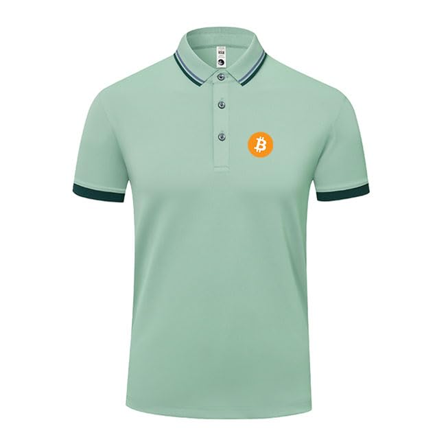 Polo Bitcoin FCOIN anti-transpiration à col rayé contre la chaleur d'été