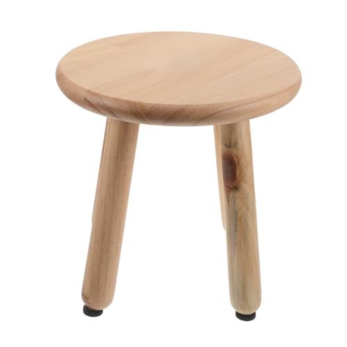 Luxshiny Taburete de Madera Redondo Vintage