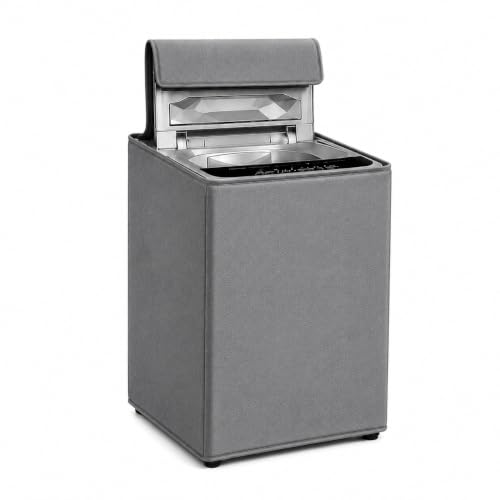 Image of REKARDO Polyvinyl Chloride (PVC) Waterproof Semi Automatic Washing Machine Cover for (LG - Life Good) 8.5kg, 9kg, 9.5kg Model (Grey) | Dust Protection | Scratch Resistant | Durable PVC | Moisture Shield | Easy Clean | Reusable | Snug Fit
