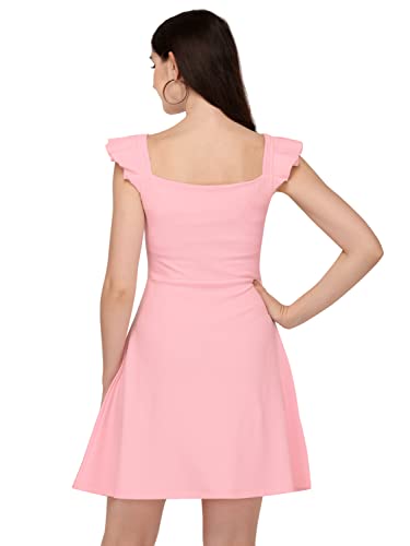 Image of Mehrang Fashion Western Dress || Stretchable Solid Sleeveles Frill Dress for Women || Western Dresses for Women || Dress for Women|| Summer Short Dresses for Women