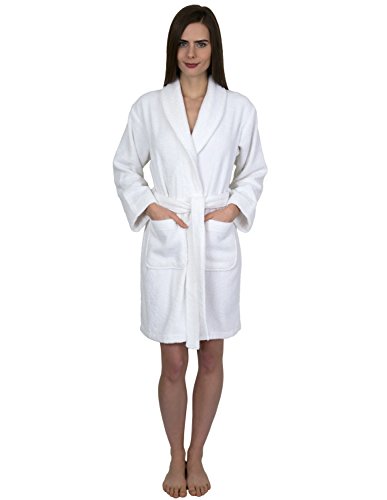 TowelSelections Women's Robe, Turkish Cotton Short Terry Bathrobe XX-Large White