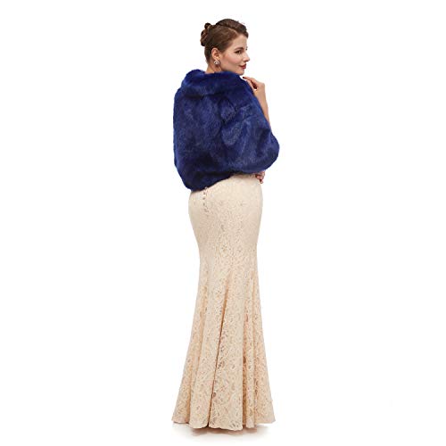 Wedding Women Faux Fox Fur Wraps Shawls Stoles Cape Shrug for Bridal Evening Party4