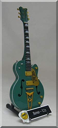 BONO U2 Guitare Miniature avec médiator - Les Beatles, Paul McCartney, John Lennon, RIngo Starr, George Harrison BONO U2 Guitare Miniature avec médiator