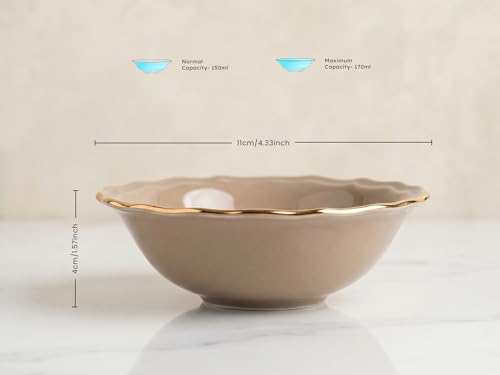 Image of Bodhi House 18-Piece Gold Rim Porcelain Dinner Set | Plates & Bowls Set | Lightweight | Dishwasher Safe | Ideal for Home Dining & Gifting Tableware Set | Thunder Grey