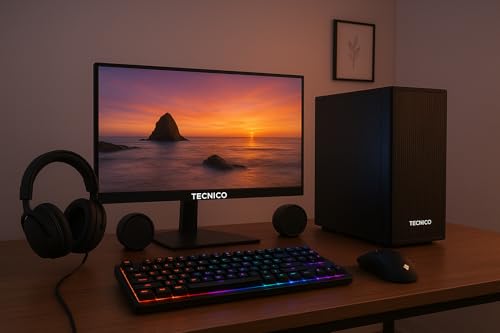 Image of TECNICO Victory Desktop CPU Set, Core I3 4100 2.8GHz, 16 GB DDR3 RAM, 512 GB SSD, RGB Keyboard Mouse Set, WiFi 6, Bluetooth, Speakers, Headphone (Include Monitor 20 inch Led)