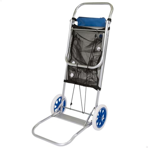 azorex Carro Portasillas Plegable de Playa y Camping – Aluminio Resistente, Ruedas Grandes, Multiusos, 110x38x42cm